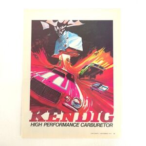 Vintage Kendig Carburetor Print Ad Garage Art Advertising Show Display Promo